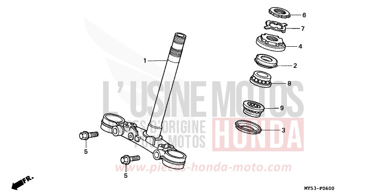 LENKSCHAFT von CB1300 Super Bold'or ABS SCHWARZ (NH1) von 1994